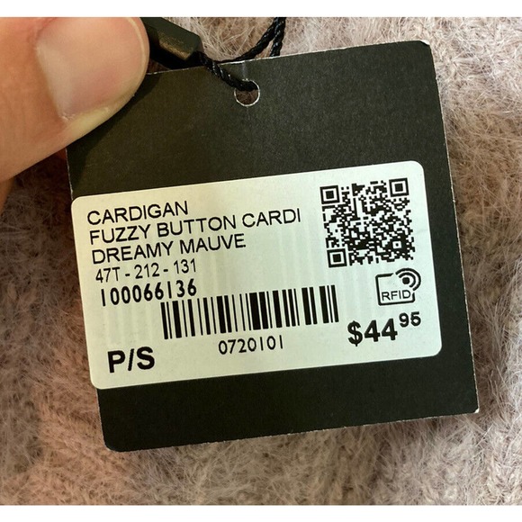 NWT G Edition Fuzzy Cardigan Small Women’s Lavender Button Front MSRP $44.95 - Picture 5 of 10